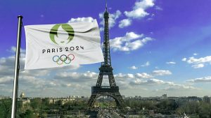 Paris 2024 olympics flag eiffel tower 300x169 “史上最素”！2024 年巴黎夏季奥运会将首次提供超过 60% 的植物性食品